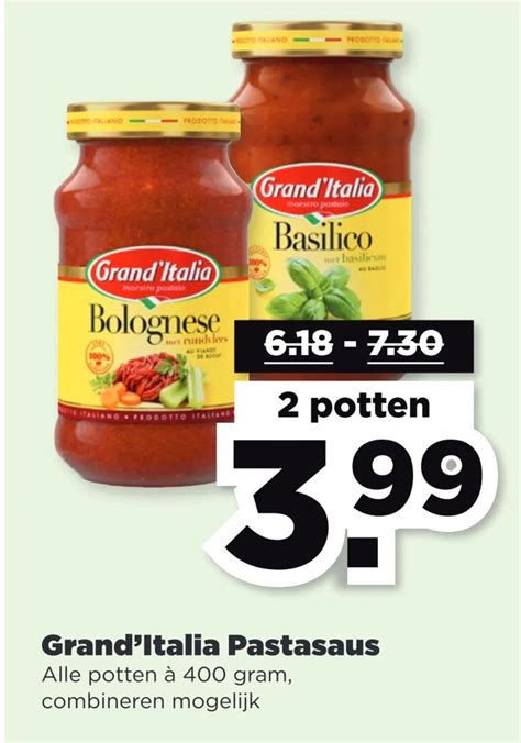 Grand Italia Pastasaus Aanbieding Bij Plus