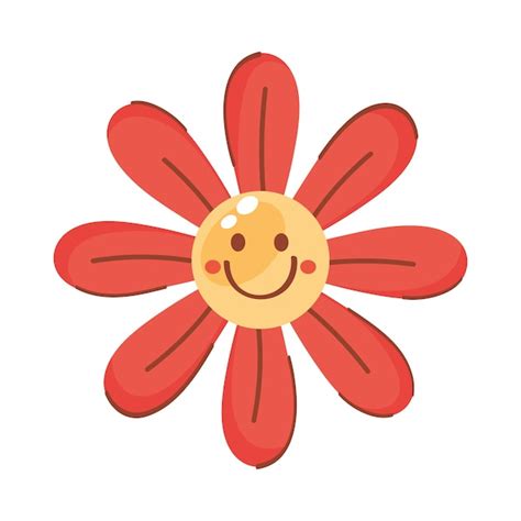 Free Vector Flower Emoji Retro Style