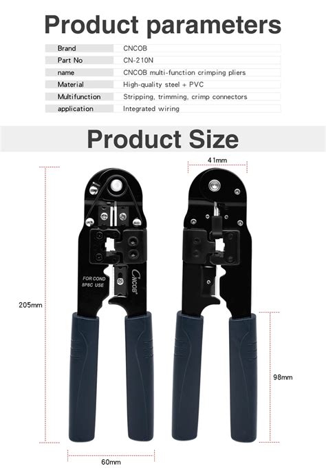 Ferramenta De Crimper Do Conector Rj45 Da Multi função Para Cabos Lisos