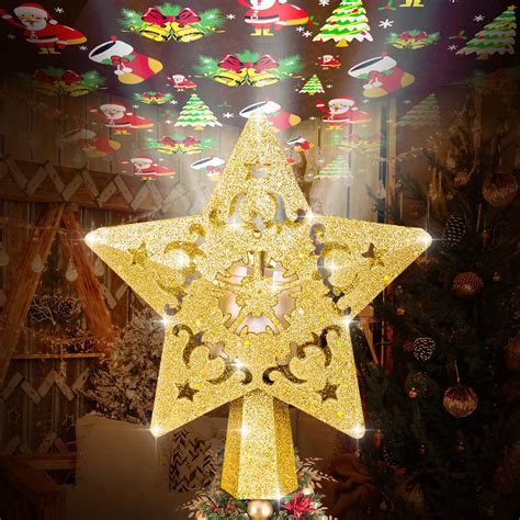 Buy Christmas Tree Topper Gold Star Christmas Tree Topper Lighted With