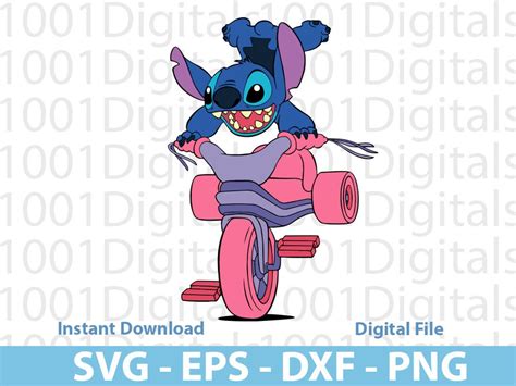 Stitch Svg Stitch Bicycle Svg Cute Stitch Svg Stitch Clipart Png