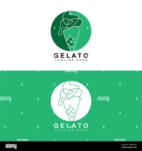 Ice Cream Gelato Logo Design Sweet Soft Cold Food Vector Brand