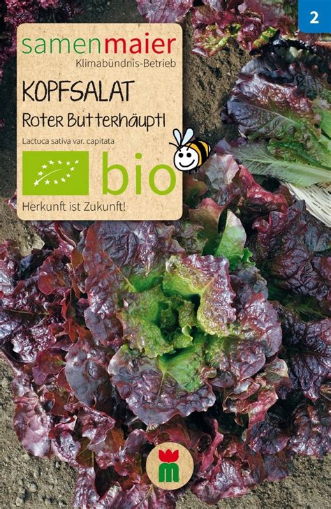 Samen Maier Lechuga Roja Bio Roter Butterhäuptel 1 paquete Bloomling