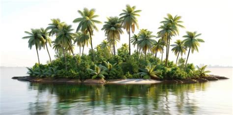 Isla De Palmeras Aislada Sobre Un Fondo Blanco Foto Premium