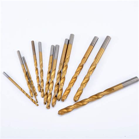 KATUR Titanium Twist Drill Bit Set 13 Pcs Round Shank High Speed Steel