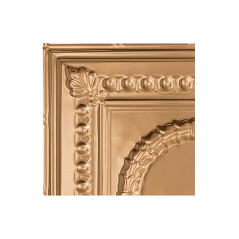 Fasade Easy Installation Rosette Polished Copper Glue Up Ceiling Tile Ceiling Panel 12 X 12