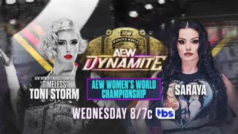 Toni Storm To Defend Aew Womens World Championship Against Saraya On 8