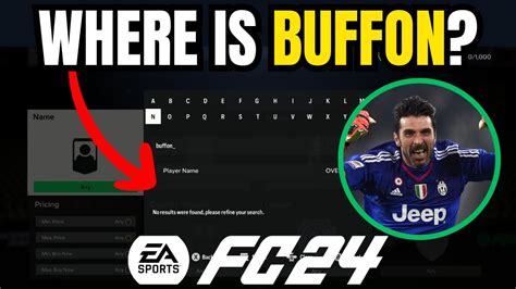 Is Buffon In FC 24 How To Find Gianluigi Buffon In EA Sports FC 24