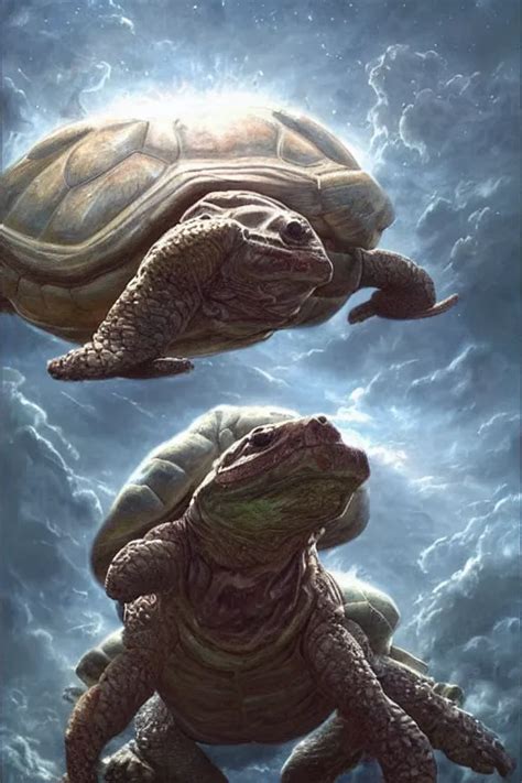 Maturin The Giant Space Turtle Fighting Pennywise In Stable Diffusion