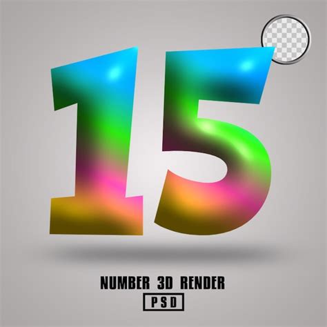 Premium PSD | 3d render number 15 bubble gum color