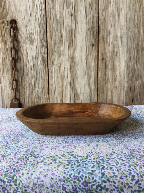 Large Wood Dough Bowl Wood Bowl Centerpiece Carved Wood Etsy