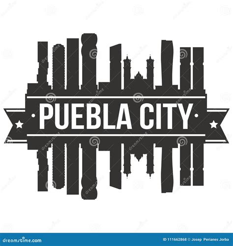 Puebla City Mexico America Skyline Silhouette Design City Vector Art