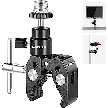 Neewer Crab Clamp Articulated Mini Ball Head Super Clamp Mic Mount