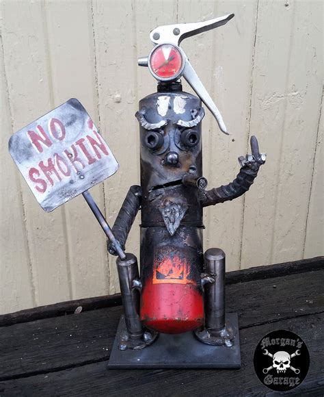 Hand Made At Morgan S Garage Scrap Metal Art Garage Art Welding