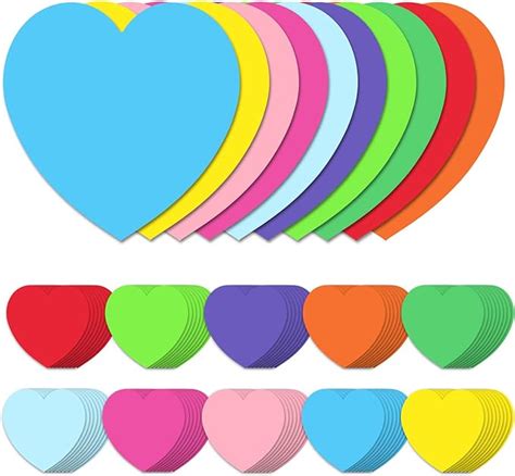 150pcs Heart Shape Paper Cut Outs 6 Inch Large Heart Cutouts Paper Assorted Color Creative