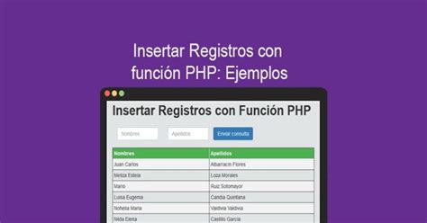 Insertar Registros Con Funci N Php Ejemplos Baulphp