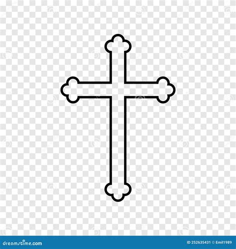 Christian Cross Icon Simple Design Vector Stock Illustration