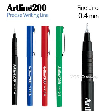 Artline 200 Fineliner Pen 04mm General Writing Fine Tips Black