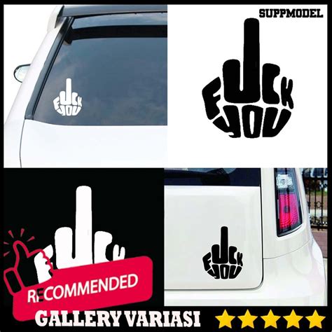 Jual Stiker Reflektif Motif Gambar Jari Tengah Tulisan Fuck You Untuk