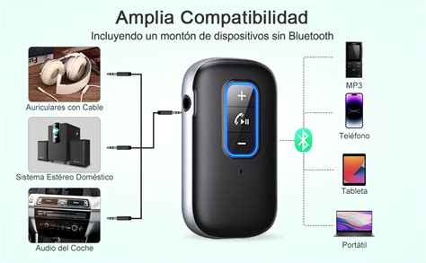 Glangeh Receptor Bluetooth Jack Mm Micr Fono Incorporado Aux