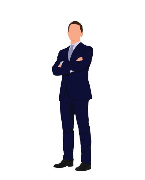 Standing Man In Suit Businessman In Suit And Tie Illustration