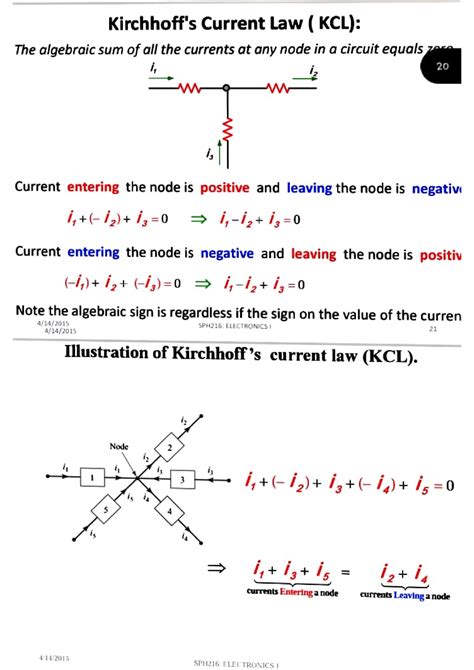 Kirchhoffs Current Law Lecture Notes Kirchhoffs Current Law Kcl