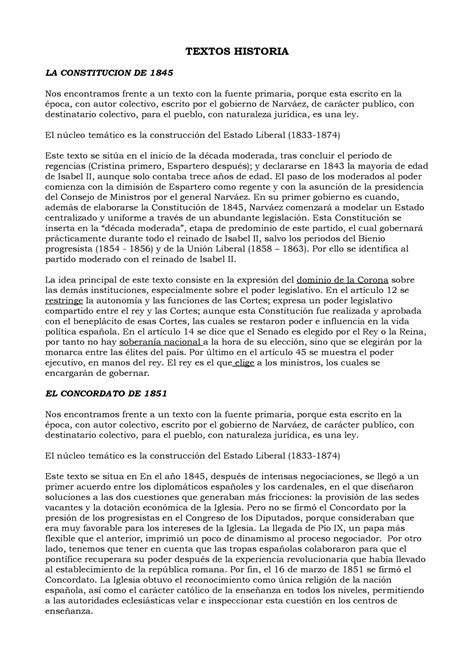 Textos 2 Eval TEXTOS HISTORIA LA CONSTITUCION DE 1845 Nos