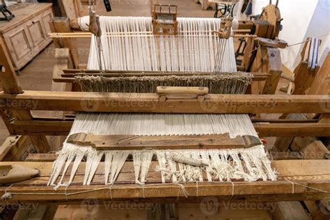 Old Loom Antique Weaving Sewing Machine Detail Stock Photo At