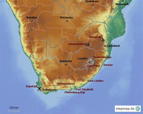 Stepmap Rundreise S Dafrika Landkarte F R S Dafrika