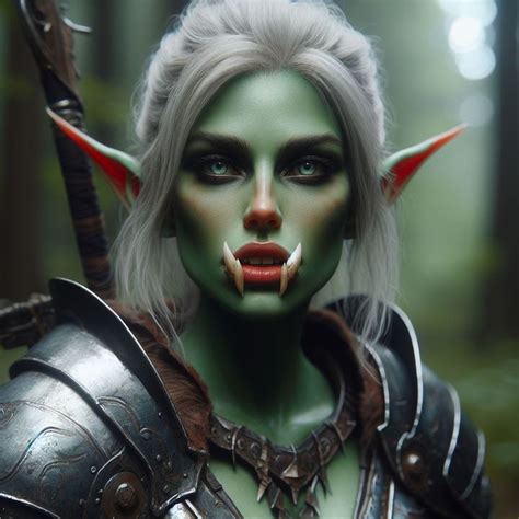 Green Skinned Female Half Orc Dungeons And Dragons Races 5e Dnd In