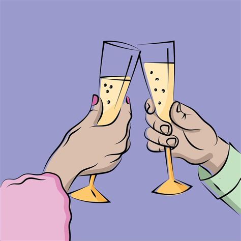 Toast Champagne Glasses Birthday Illustrations 40524086 Vector Art At