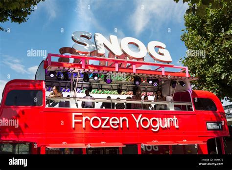 The Snog Frozen Yogurt Double Decker London Bus On The Southbank