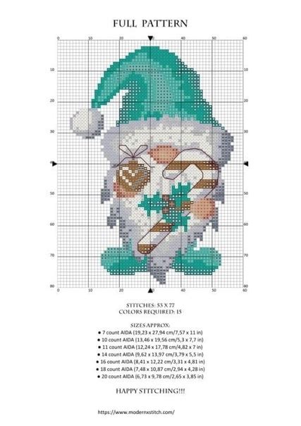 Gnomo Natalizio Schema Punto Croce Artofit