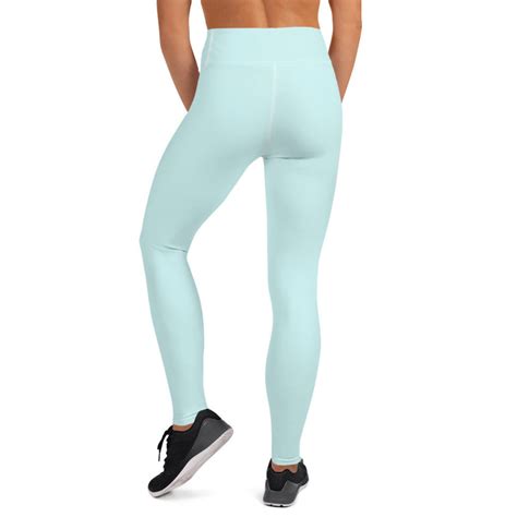 Powder Blue Light Cyan Blue Yoga Leggings Workout Lounge Walk