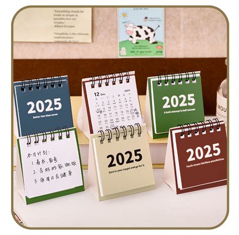 Whitespace 2025 Ins Minimalist Mini Desktop Calendar Cartoon Table