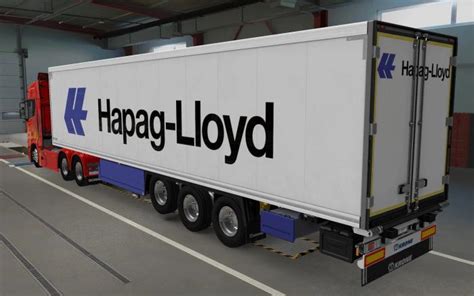 Skin Scs Trailer Krone Cool Liner Hapag Lloyd White Gamesmods