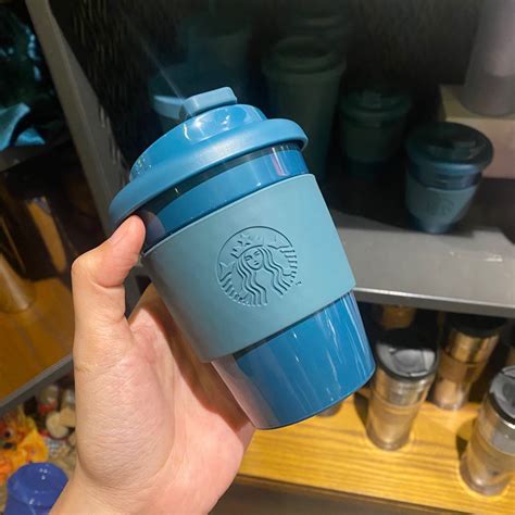 Jual Tumbler Starbucks Plastic Tumbler Reuseable Navy Oz Tumbler