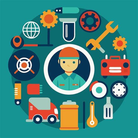 Mechanic Service Set Icons Premium Ai Generated Image