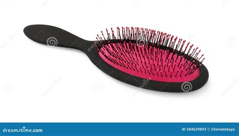 New Plastic Hair Brush Isolated On White Stock Image Image Of