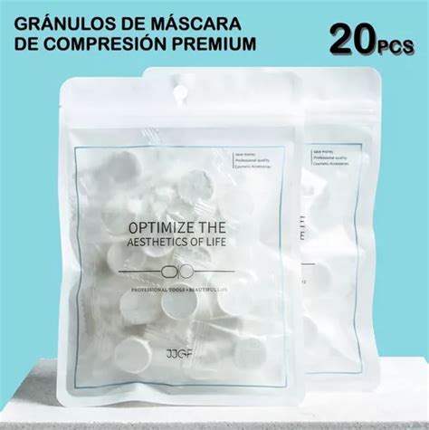 20 Mascarilla Facial Algodón Seda Compirmido Pastilla Meses sin interés