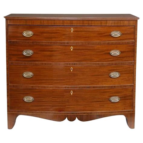 Antique Wood Bow Front Chest Of Drawers 63 For Sale On 1stdibs
