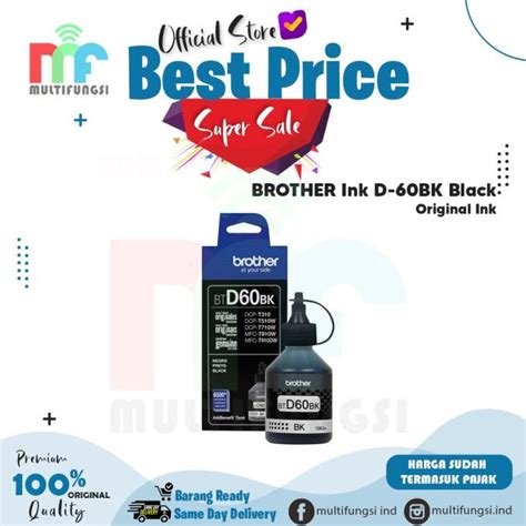 Jual Tinta Brother BTD60 BK Original Black BTD 60 BK For T510 T710