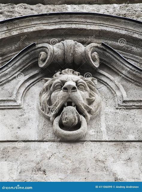 Bas Relief In The Ideal Head Of A Lion Stock Image Image Of