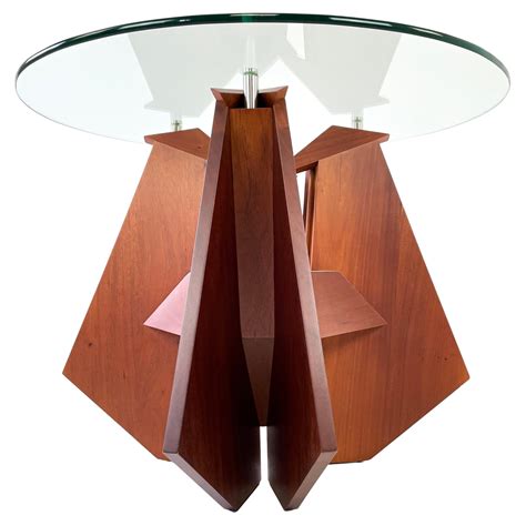 Fifties Side Table In Solid Wood And Back Painted Glass By Gallotti And Radice For Sale At 1stdibs