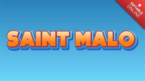 Saint Malo 3D Videogioco Arancione Blu Generatore Di Effetti Di Testo