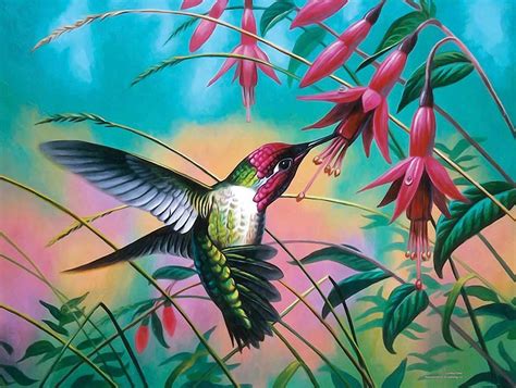 Solve Hummingbird Haven Large Jigsaw Puzzle Online With Pieces