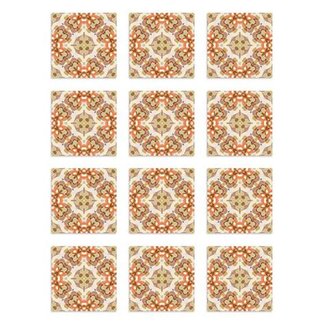 Azulejos Adhesivos Naranja X Cm Pack De Azulejo Oriental Con