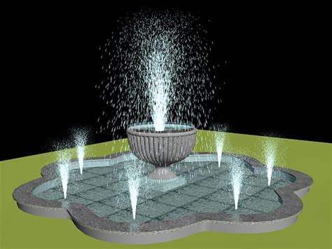 Outdoor Water Fountain 3d Model 3ds Max Files Free Download Cadnav