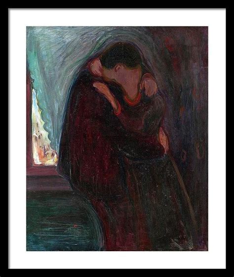 The Kiss By Edvard Munch Framed Print X Black