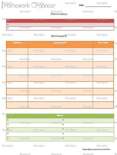 7 Best Images of Printable Homework Organizer - Daily Homework Planner ...